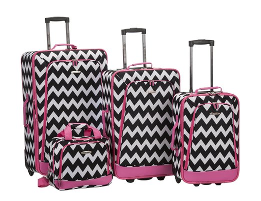 Picture of Rockland F106-PINKCHEVRON Luggage Set - Pinkchevron  4 Pieces