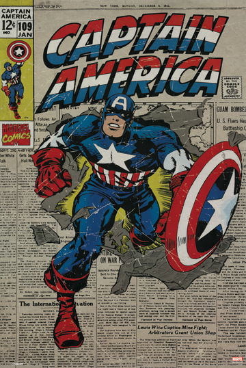 Picture of Hot Stuff Enterprise Z57-24x36-NA Captain America Serial Poster- 24 x 36
