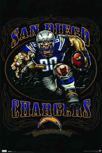 Z58-24x36-NA Chargers Running Back Poster- 24 x 36