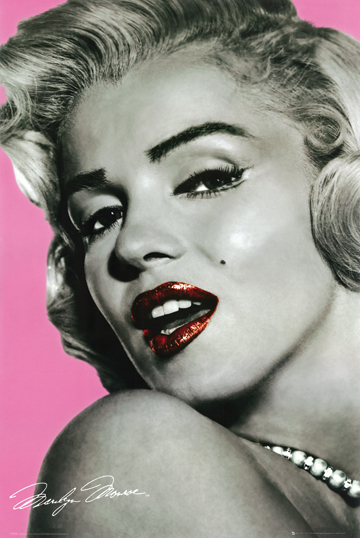 Z128-24x36-NA Marilyn Pink Poster- 24 x 36