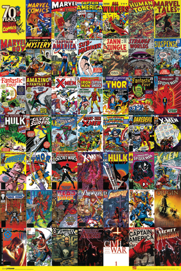 Picture of Hot Stuff Enterprise Z131-24x36-NA Marvel Heroes Covers Poster- 24 x 36