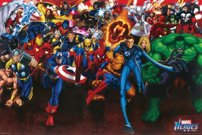 Picture of Hot Stuff Enterprise Z130-24x36-NA Marvel Heroes Collage Poster- 24 x 36