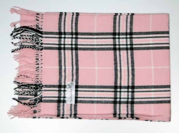 CFPSB_Pink Cashmere Feel Plaid Scarves - Pink