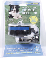 Picture of Lixit Corp - Howard Pet 038028 Reflective Retractable Tie Out Reel With Bracket - Black & Blue- 25-80 Oz.