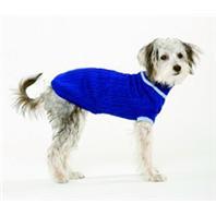 Picture of Ethical Fashion-seasonal 689659 Classic Cable Dog Sweater&#44; Cobalt - Large