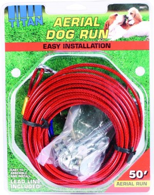 Picture of Coastal Pet Products 828013 Titan Aerial Dog Run - Red & blue&#44; 50 ft.