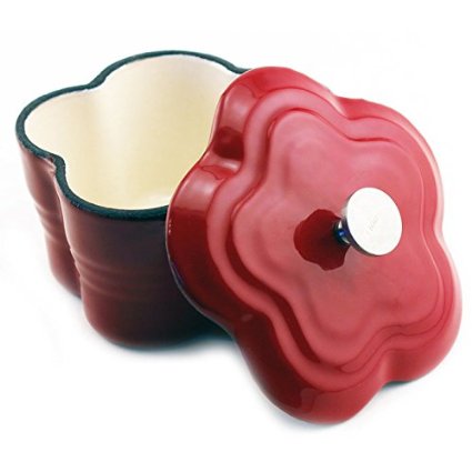 BergHOFF 2211440 Cast Iron Blossom Casserole - Red