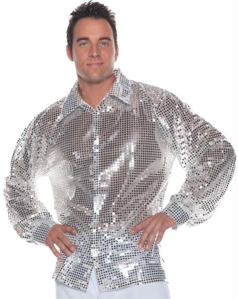 Picture of MorrisCostumes UR29182 Silver Sequin Shirt Adult- One Size