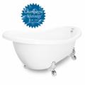 American Bath Factory T031A-CH-L & DM-7 Champagne Churchill 71 in. White Acrastone Tub & Drain, Chrome Metal Finish& American Bath Factory T031A-CH-L & DM-7 Champagne Churchill 71 in. White Acrastone Tub & Drain, Chrome Metal Finish&