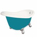 American Bath Factory T010A-SN-BP & DM-7 Ascot 60 in. Bisque Acrastone Tub & Drain, Satin Nickel Metal Finish, S American Bath Factory T010A-SN-BP & DM-7 Ascot 60 in. Bisque Acrastone Tub & Drain, Satin Nickel Metal Finish, S
