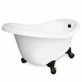 American Bath Factory T010A-OB & DM-7 Ascot 60 in. White Acrastone Tub & Drain, Old World Bronze Metal Finish, S American Bath Factory T010A-OB & DM-7 Ascot 60 in. White Acrastone Tub & Drain, Old World Bronze Metal Finish, S