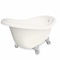 American Bath Factory T010A-CH-B Ascot 60 in. Bisque Acrastone Tub & Drain, Chrome Metal Finish, Small American Bath Factory T010A-CH-B Ascot 60 in. Bisque Acrastone Tub & Drain, Chrome Metal Finish, Small