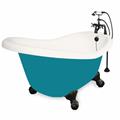 American Bath Factory T010B-OB-BP Ascot 60 in. Bisque Acrastone Bath Tub, Old World Bronze Metal Finish, Small American Bath Factory T010B-OB-BP Ascot 60 in. Bisque Acrastone Bath Tub, Old World Bronze Metal Finish, Small