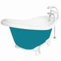 American Bath Factory T010B-WH-P Ascot 60 in. Splash Of Color Acrastone Bath Tub, White Metal Finish, Small American Bath Factory T010B-WH-P Ascot 60 in. Splash Of Color Acrastone Bath Tub, White Metal Finish, Small