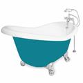American Bath Factory T010B-CH-P Ascot 60 in. Splash Of Color Acrastone Bath Tub, Chrome Metal Finish, Small American Bath Factory T010B-CH-P Ascot 60 in. Splash Of Color Acrastone Bath Tub, Chrome Metal Finish, Small