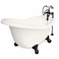 American Bath Factory T010F-OB-B Ascot 60 in. Bisque Acrastone Bath Tub, Old World Bronze Metal Finish, Small American Bath Factory T010F-OB-B Ascot 60 in. Bisque Acrastone Bath Tub, Old World Bronze Metal Finish, Small