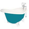 American Bath Factory T010F-WH-BP Ascot 60 in. Bisque Acrastone Bath Tub, White Metal Finish, Small American Bath Factory T010F-WH-BP Ascot 60 in. Bisque Acrastone Bath Tub, White Metal Finish, Small