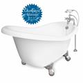 American Bath Factory T010B-SN-R Champagne Ascot 60 in. White Acrastone Air Bath Tub, Satin Nickel Metal Finish, American Bath Factory T010B-SN-R Champagne Ascot 60 in. White Acrastone Air Bath Tub, Satin Nickel Metal Finish,