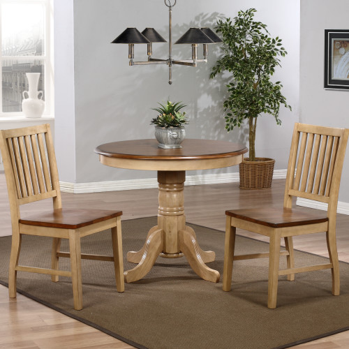3 Piece Brook 36" Round Dining Set with Napoleon Chairs