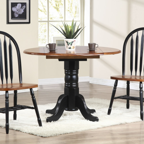 Arrowback Dining Chair in Antique Black and Cherry (Set of 2)