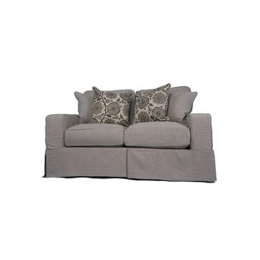 Americana Slipcovered Loveseat in Light Gray