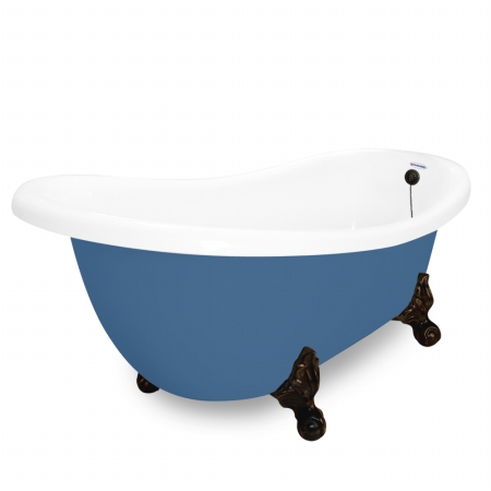 Picture of American Bath Factory T031A-OB-P & DM-7 Churchill 71 in. Splash Of Color Acrastone Tub & Drain- Old World Bronze Metal Finish- Small