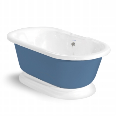 Picture of American Bath Factory T110A-SN-P Beacon Hill 70 in. Splash Of Color Acrastone Tub & Drain - No Faucet Holes