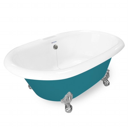 Picture of American Bath Factory T091A-SN-P Duchess 72 in. Splash Of Color Acrastone Tub & Drain - No Faucet Holes- Small