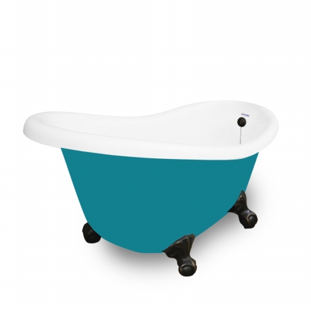 Picture of American Bath Factory T020A-OB-P Marilyn 67 in. Splash Of Color Acrastone Tub & Drain - No Faucet Holes- Small