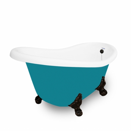 Picture of American Bath Factory T021A-OB-P Marilyn 67 in. Splash Of Color Acrastone Tub & Drain &#44; No Faucet Holes&#44; Large