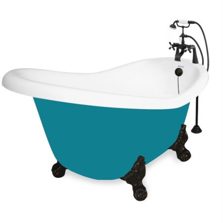 Picture of American Bath Factory T021B-OB-P Marilyn 67 in. Splash Of Color Acrastone Bath Tub- Large