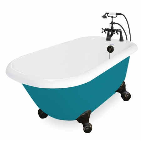 Picture of American Bath Factory T040B-OB-P Jester 54 in. Splash Of Color Acrastone Bath Tub- Small