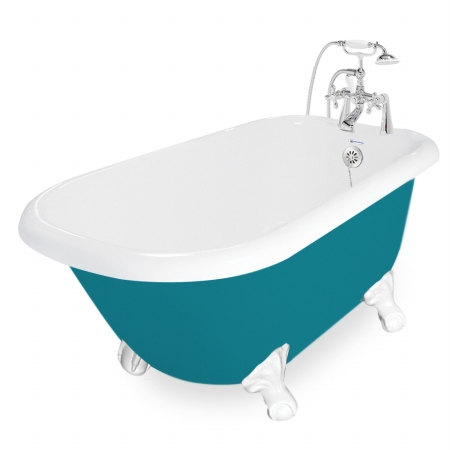 Picture of American Bath Factory T040B-WH-P Jester 54 in. Splash Of Color Acrastone Bath Tub&#44; Small