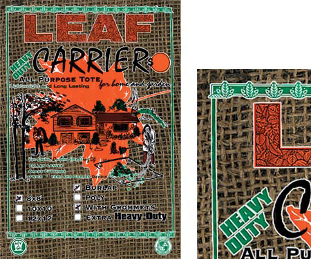 H12G101075WG Burlap Leaf and Grass Carriers 18 in.