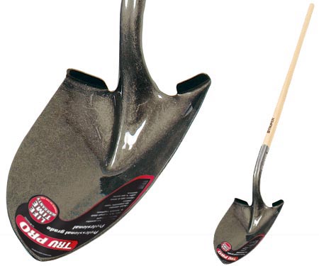 T34G31207 Tru-Pro Round Point Shovel With Wood Handle