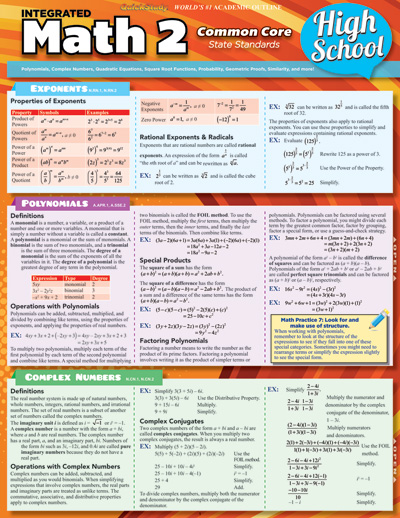 BarCharts  Math 2 Common Core 10th Grade -  MC LAREN, BA35980