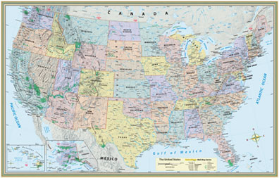 Picture of BarCharts 9781423220817 U.S. Map-Laminated