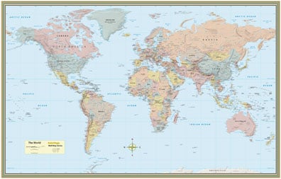 Picture of BarCharts 9781423220831 World Map-Laminated
