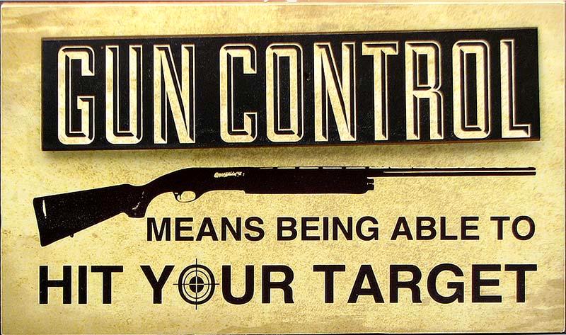 Wood Gun Control Sign