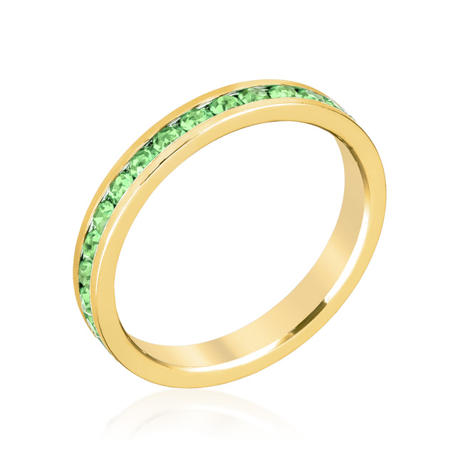 R01147G-V41-05 Stylish Stackables Peridot Crystal Gold Ring, Size - 5