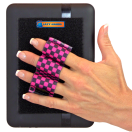 Picture of LAZY-HANDS 201346 Heavy-Duty 3-Loop Grip  1 Grip For Readers &amp; Mini Tablets - XL  Black &amp; Pink Checkers