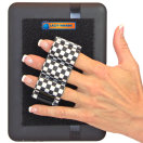 Picture of LAZY-HANDS 201345 Heavy-Duty 3-Loop Grip  1 Grip For Readers &amp; Mini Tablets - XL  Black &amp; White Checkers
