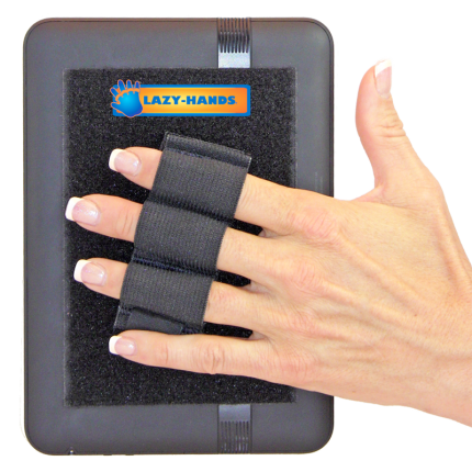 Picture of LAZY-HANDS 201339 Heavy-Duty 3-Loop Grip  1 Grip For Readers &amp; Mini Tablets - Fits Most  Black