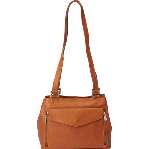 Picture of Piel Leather 2999 Double Compartment Shoulder Bag - Saddle