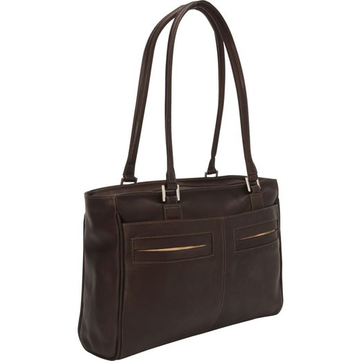 Picture of Piel Leather 3001 - CHC Ladies Laptop Tote With Pockets - Chocolate