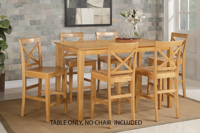 Capri Rectangular Counter Height Dining Table 36 In. X 60 In. With Solid Wood Top