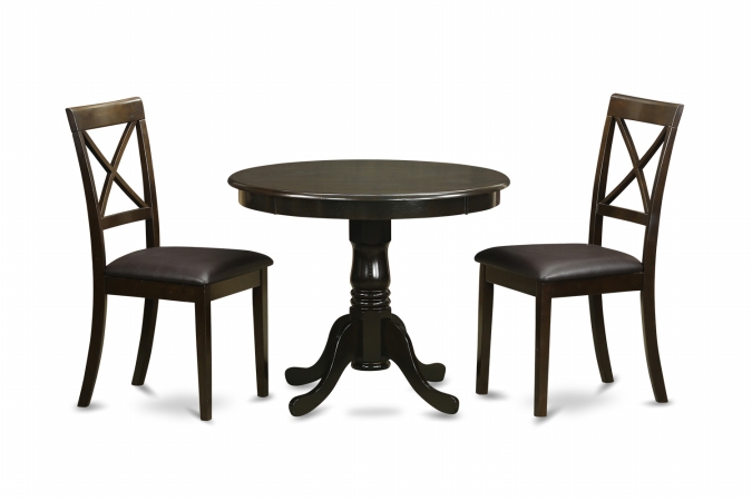 ANBO3-CAP-LC 3 Piece Kitchen Table-Kitchen Table and 4 Dining Chairs