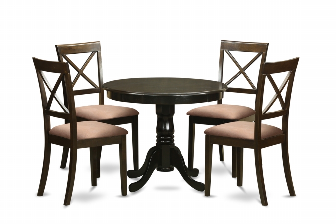 5 Piece Small Kitchen Table and Chairs Set-Round Table and 4 Chairs For Dining Room
