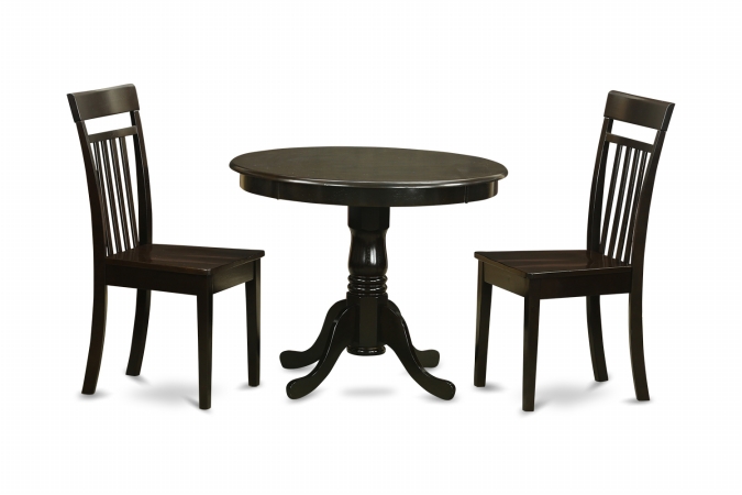 ANCA3-CAP-W 3 Piece Kitchen Table Set-Kitchen Table and 4 Dining Chairs
