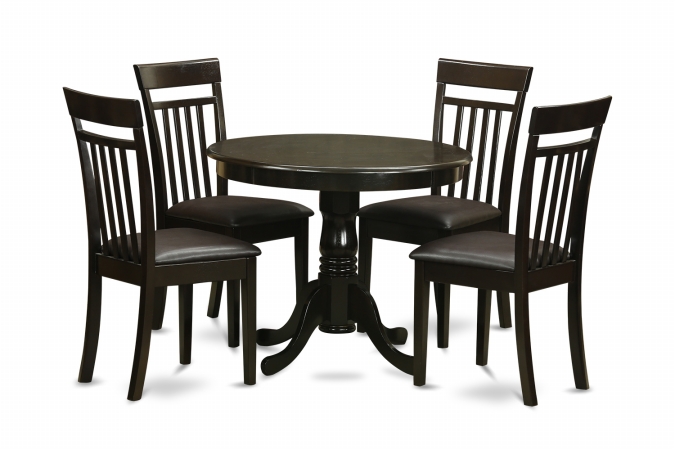 5 Piece Small Kitchen Table and Chairs Set-Round Table and 4 Chairs For Dining Room